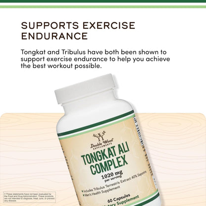 Tongkat Ali 1,020mg, High Potency 200:1, For Men, 60 Capsules