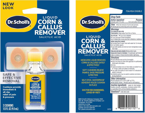 Dr. Scholl's Liquid Corn and Callus Remover to 
Remove Corns and Calluses Fast, 3oz