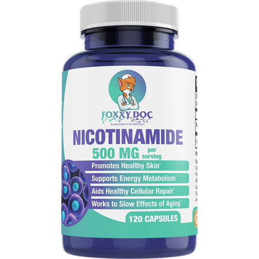 Dr. Valerie Nelson Nicotinamide 500 mg - Vitamin B3 - 120 Capsules
