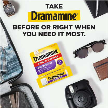 Dramamine All Day Less Drowsy, Motion Sickness Relief, 8 Count
