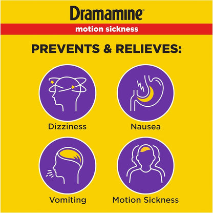 Dramamine All Day Less Drowsy, Motion Sickness Relief, 8 Count