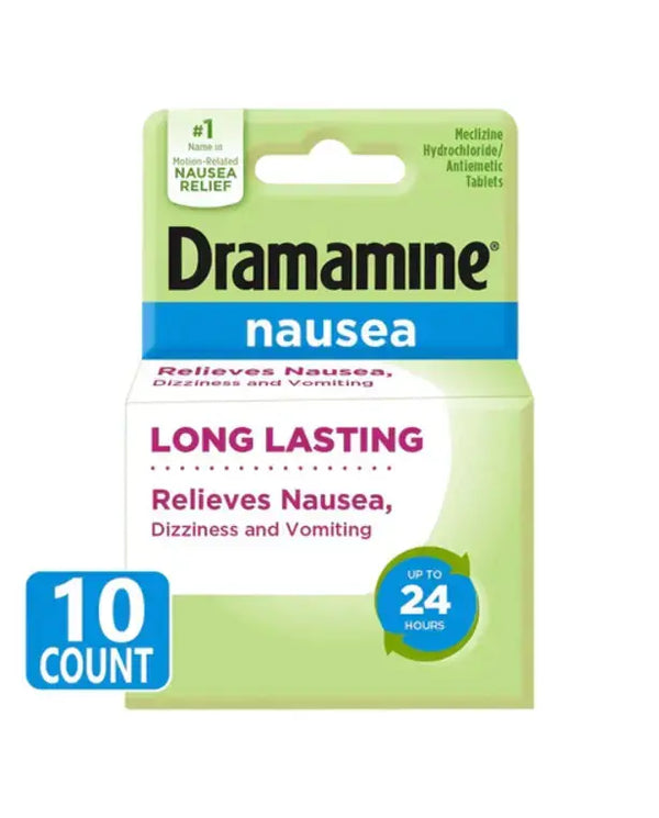 Dramamine Nausea Long Lasting, Nausea Relief, 10 Count
