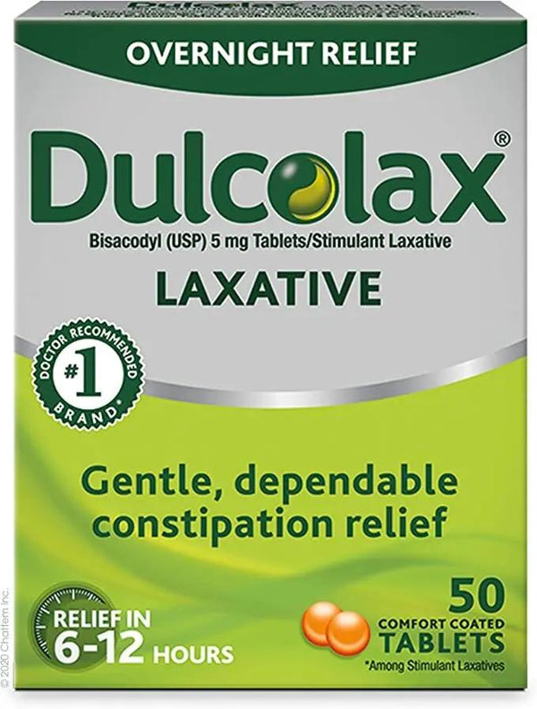 Dulcolax Stimulant Laxative Tablets (100 Count) Gentle Overnight Constipation Relief, Bisacodyl 5mg
