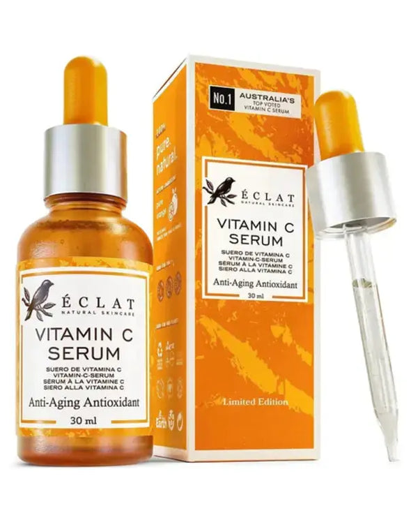 Eclat Vitamin C Face Serum - Hyaluronic Acid, Retinol, & Vit E - Anti Aging Facial Brightening Serum for Skin Care - Timeless Pure Vitamin C Serum for Face Dark Spots, Vit C Serum Oil, Face Serum for Women

