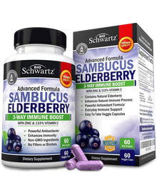 Elderberry with Zinc and Vitamin C for Adults - Immune Support Vitamins for Women and Men - 60 Ct
