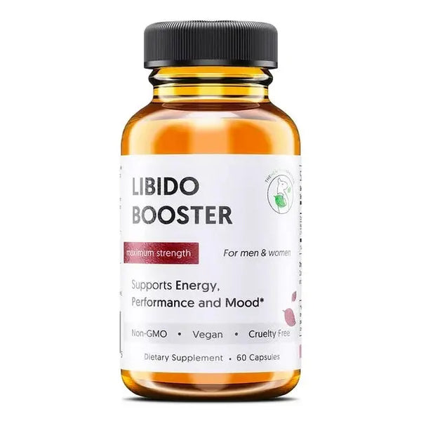 Energy Pills Organic Maca Root - Testosterone Booster with Korean Red Ginseng & L-Theanine - Libido Enhancement for Men & Women - Gluten-Free Vegan Non-GMO Supplement Capsules
