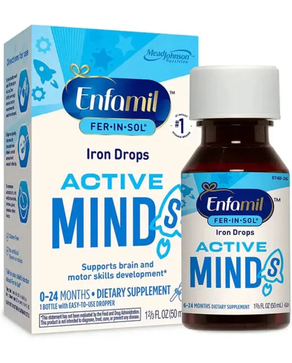 Enfamil Fer-In-Sol Iron Supplement Drops for Infants & Toddlers, Supports Brain Development, 50 mL Dropper Bottle
