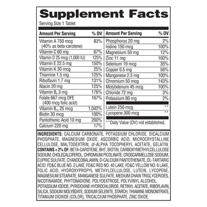 Equate Complete Multivitamin, Adults 50+, 125 Count