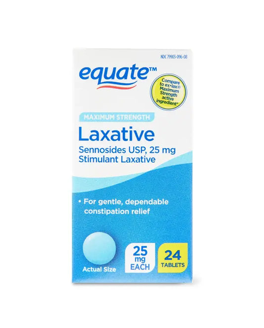 Equate Maximum Strength Sennosides Laxative Tablets 25mg, 24 Count