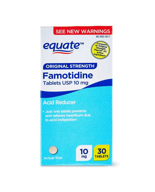 Equate Original Strength Famotidine Tablets, 10 mg, 30 Count