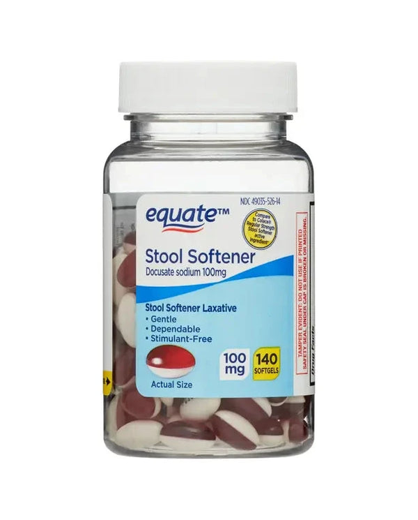 Equate Stool Softener Laxative Softgels for Constipation, 100 mg, 140 Count Equate