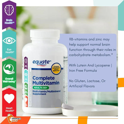 Equate Complete Multivitamin, Adults 50+, 125 Count