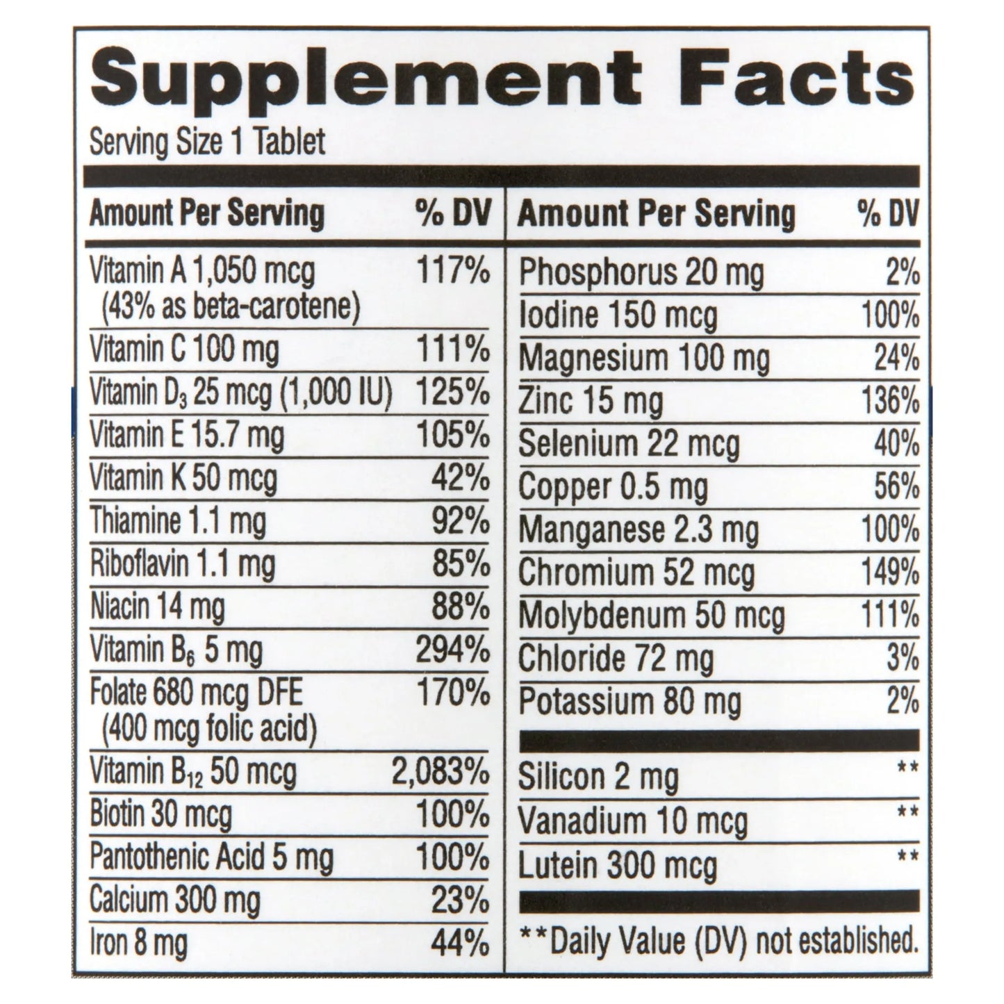 Equate Complete Multivitamin, Women 50+, 100 Count