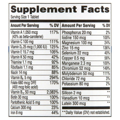 Equate Complete Multivitamin, Women 50+, 100 Count