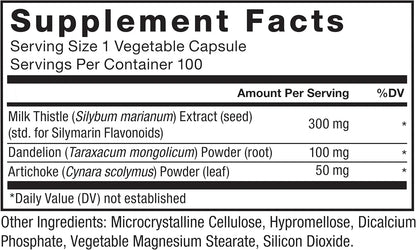 FORCE FACTOR Milk Thistle Liver Support with Dandelion Root and Artichoke, 300mg Silymarin, 100 Vegetable Capsules