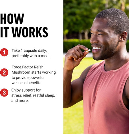 FORCE FACTOR Reishi Mushroom 600 mg, 100 Vegetable Capsules