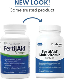 Fairhaven Health FertilAid for Men Prenatal Male Fertility Supplement - Count and Motility Support Pre-Conception for Him - 90 Capsules