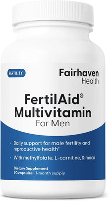 Fairhaven Health FertilAid for Men Prenatal Male Fertility Supplement - Count and Motility Support Pre-Conception for Him - 90 Capsules