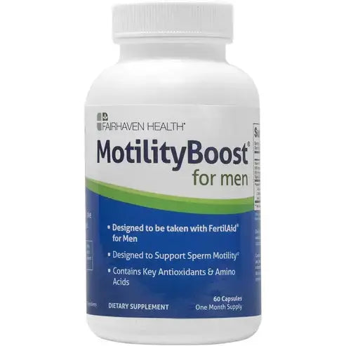 Fairhaven Health MotilityBoost for Men, Male Fertility Supplement – For Motile Strength - Prenatal For Him 60ct