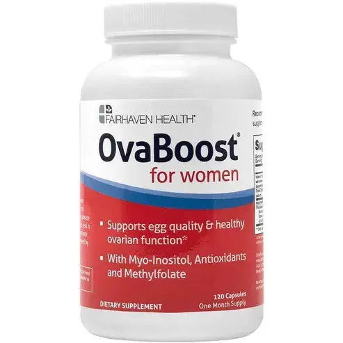 Fairhaven Health Ovaboost With Myo-Inositol, Folate, CoQ10, and Vitamins to Support Womens Ovulation & Egg Quality - Natural Fertility Supplement for Women Trying to Get Pregnant (120 Capsules)
