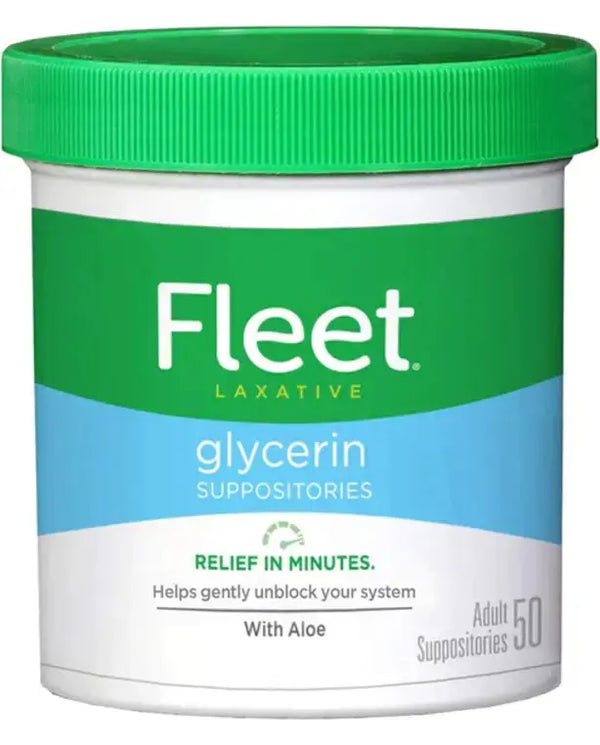 Fleet Laxative Glycerin Suppositories for Adult Constipation, Adult Laxative Jar Aloe vera, 50 Count

