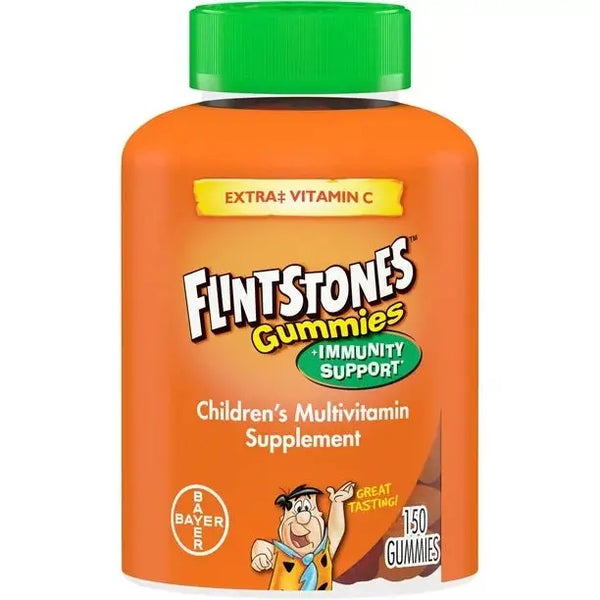 Flintstones gummies Kids Vitamins with Immunity Support*, Kids and Toddler Multivitamin with Vitamin C, Vitamin D, B12, Zinc & more, Orange 150ct
