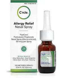 FlutiCare 120 metered nasal sprays, Fluticasone Propionate 50mcg, Relief During Allergy Season from Pollen, Dust, Dander, Both Indoor and Outdoor allergens - 1 month supply (1 Pack)
