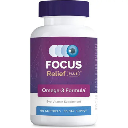 Focus Relief Plus Dry Eye Formula (90 ct. 30 Day Supply) Dry Eye Omega 3 Supplement - Dry Eye Relief Supplement -Omega 3 Fish Oil for Dry Eye
