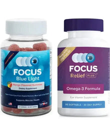 Focus Relief Plus & Focus Blue Light Supplement | Daily Vitamin Variety Pack | Supplements for Eye Health | Dry Eye Relief Vitamin 30 Day Supply & Blue Light Protection Vitamin 30 Day Supply
