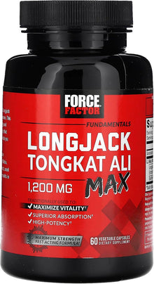 Force Factor Longjack Tongkat Ali Max, 1200mg, 60 Capsules