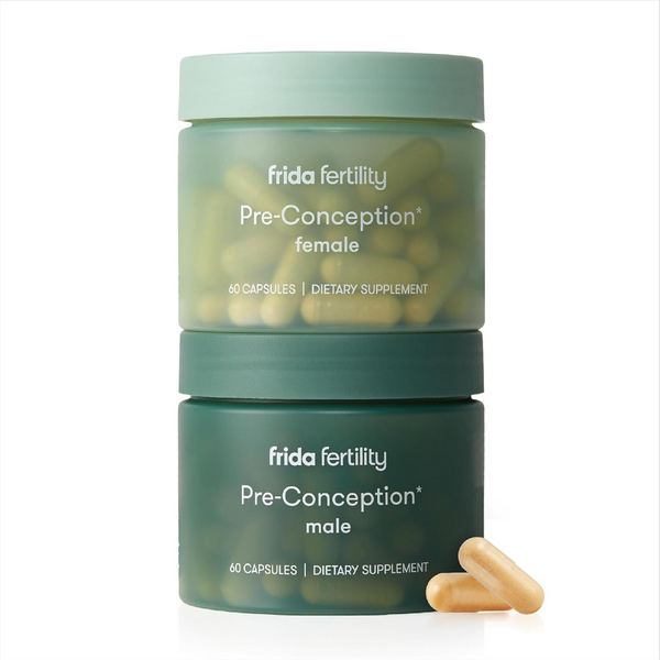 Frida Fertility Pre-Conception Supplement Set | Female & Male - Support Egg Function & Sperm Health | 60 Capsules Each, 30 Day Supply

