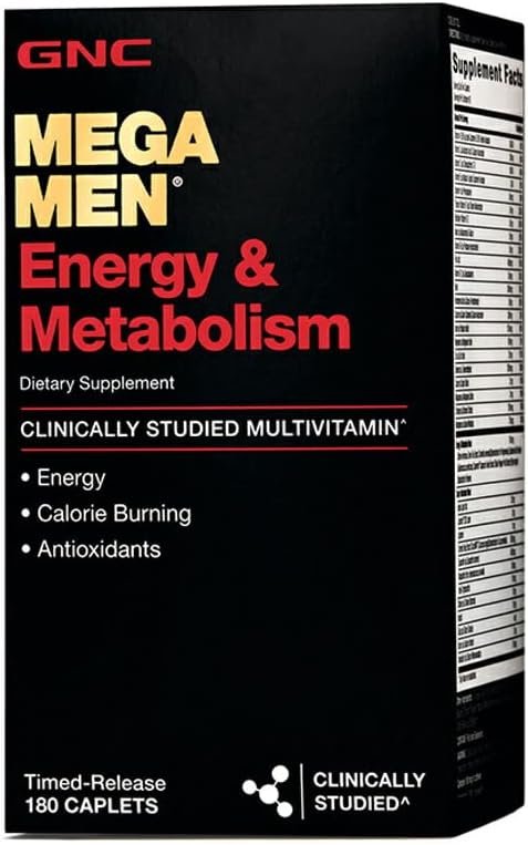 GNC Mega Men Energy & Metabolism Multivitamin | Increased Calorie Burning | 180 Count