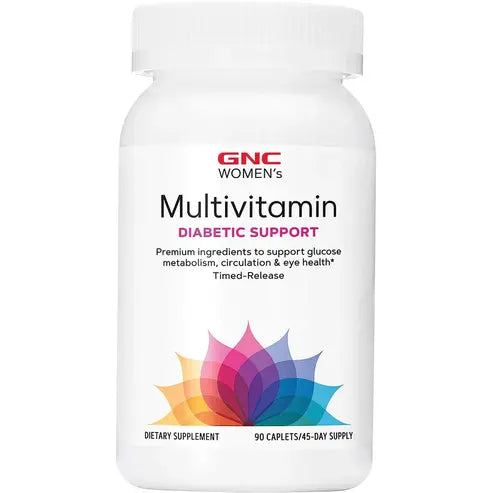 GNC Women's Diabetic Support Multivitamin | Maintain Healthy Blood Sugar Levels Plus Targeted Eye, Nerve and Cardiovascular Function | Daily Vitamin Supplement | 90 Caplets
