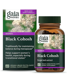 Gaia Herbs Black Cohosh - Menopause Support Supplement to Help Maintain Hormone Balance and Health for Women - with Organic Black Cohosh - 60 Vegan Liquid Phyto-Capsules
