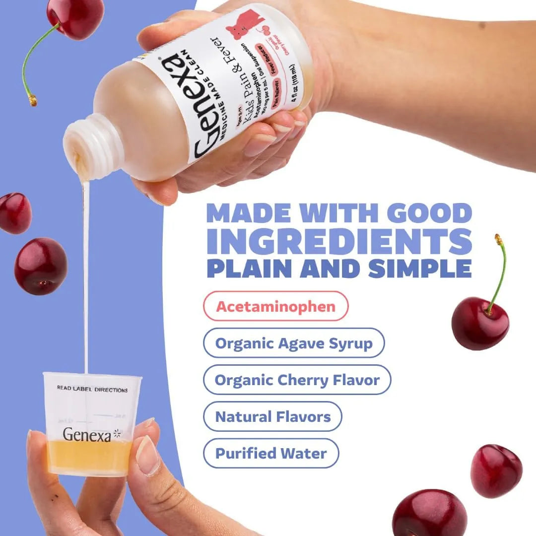Genexa Kids Pain & Fever Clean Acetaminophen 160mg - 4 fl oz