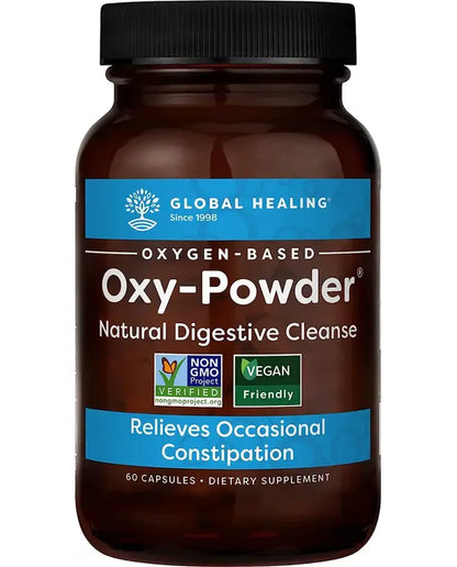 Global Healing Center Oxy-Powder Oxygen Based Safe and Natural Colon Cleanser and Relief from Occasional Constipation (60 Capsules)