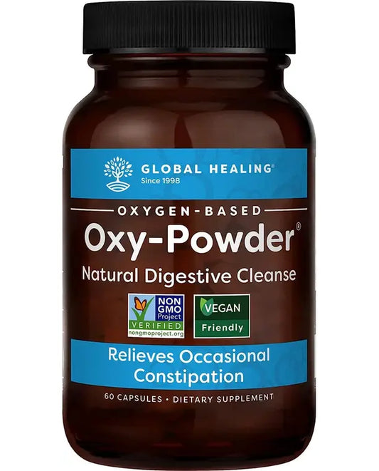 Global Healing Center Oxy-Powder Oxygen Based Safe and Natural Colon Cleanser and Relief from Occasional Constipation (60 Capsules)