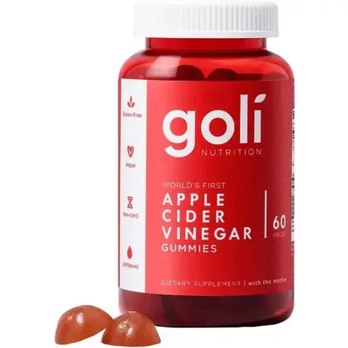 Goli Apple Cider Vinegar Gummy Vitamins - 60 Count - Vitamins B9 & B12, Gelatin-Free, Gluten-Free, Vegan & Non-GMO
