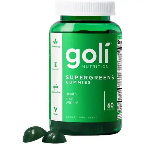 Goli SuperGreen Gummy Vitamin - 60 Count - Essential Vitamins and Minerals - Plant-Based, Vegan, Gluten-Free & Gelatin Free
