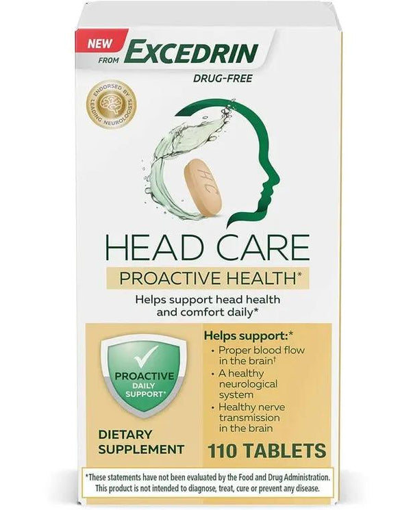Head Care Proactive Health From Excedrin Dietary Supplement to Support Head Health and Comfort Daily - 110 Count

