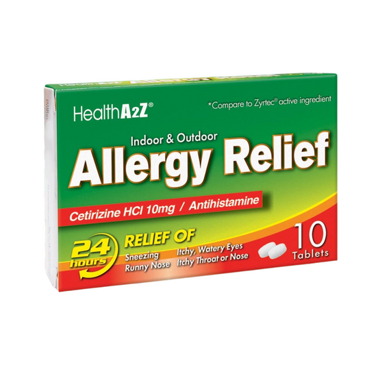 HealthA2Z® Allergy Relief | Cetirizine 10mg, 10 Tablets