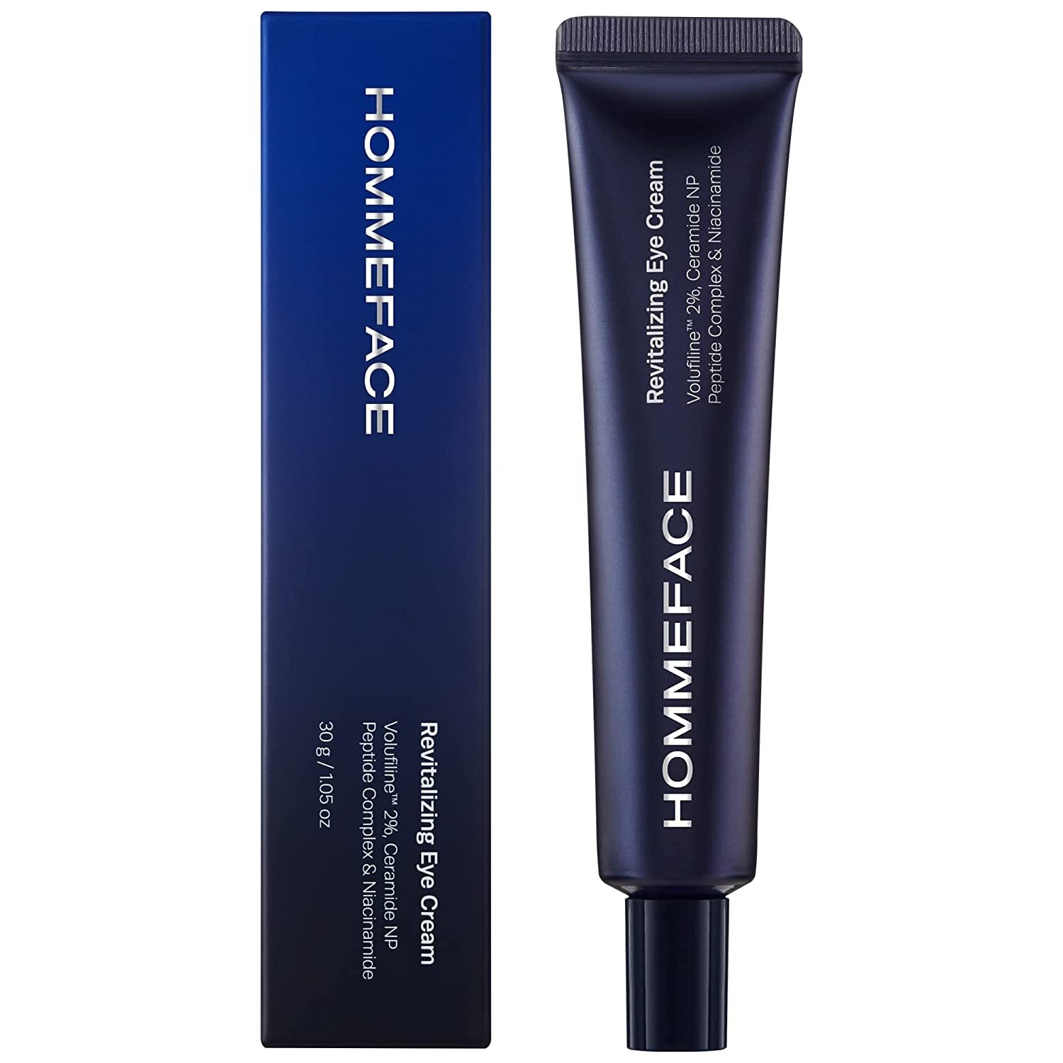 HommeFace Anti-Aging Revitalizing Eye Cream for Men with Volufiline 2%, Ceramide & Collagen, 1.05 oz
