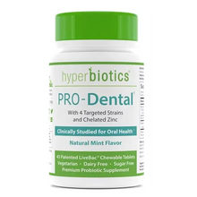 Hyperbiotics PRO-Dental w/ 4 Targeted Strains & Chelated Zinc - Clinically Studied for Oral Health - Natural Mint Flavor - 45 LiveBac Chewable Tablets
