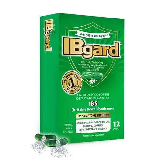IBGARD Daily Gut Health Support Supplement for Occasional Symptoms: Bloating, Constipation, Gas, Cramping, Bowel Urgency, and Diarrhea, 12 Capsules
