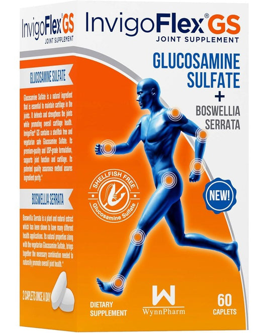 InvigoFlex GS Glucosamine Sulfate + Boswella Serrata Joint Supplement, 60 Caplets
