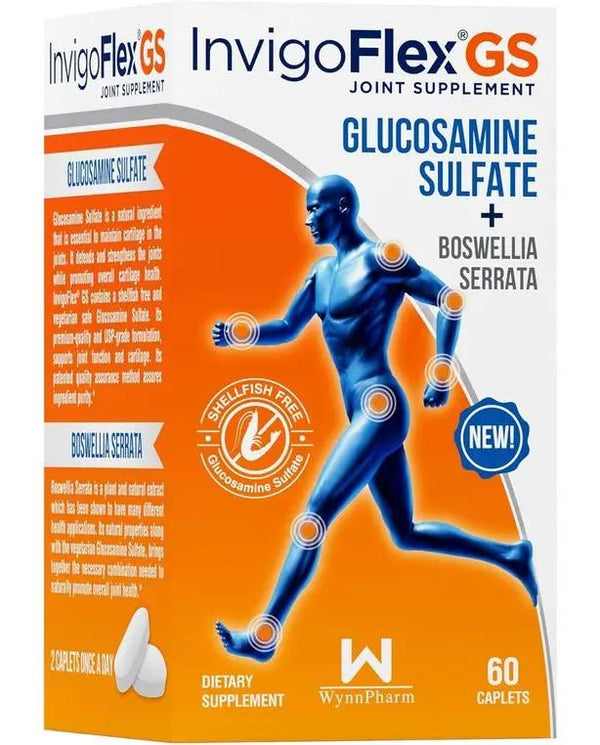 InvigoFlex GS Glucosamine Sulfate + Boswella Serrata Joint Supplement, 60 Caplets
