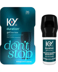 K-Y Duration Gel 0.16 fl oz, for Men, Adult Couples, Numbing Male Genital Desensitizer to Last Longer, Pleasure Enhancer, 36 Pumps, Latex Condom Compatible
