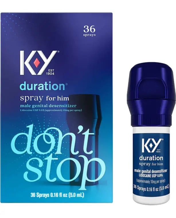 K-Y Duration Spray 0.16 fl oz, for Men, Adult Couples, Lidocaine Numbing Male Genital Desensitizer to Last Longer, Pleasure Enhancer, 36 Sprays, No Mess Easy Application
