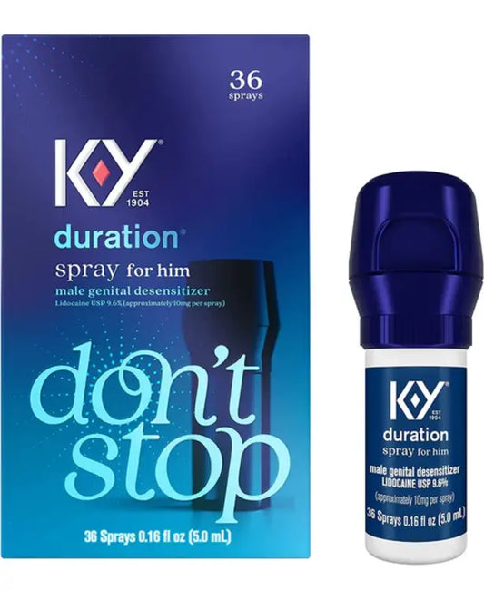 K-Y Duration Spray 0.16 fl oz, for Men, Adult Couples, Lidocaine Numbing Male Genital Desensitizer to Last Longer, Pleasure Enhancer, 36 Sprays, No Mess Easy Application

