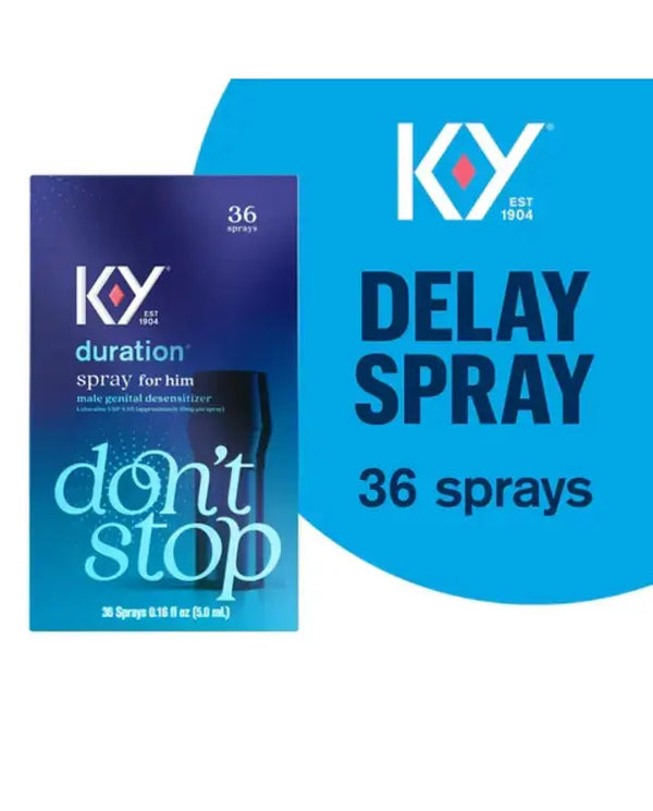 K-Y Duration Spray 0.16 fl oz, for Men, Adult Couples, Lidocaine Numbing Male Genital Desensitizer to Last Longer, Pleasure Enhancer, 36 Sprays, No Mess Easy Application
